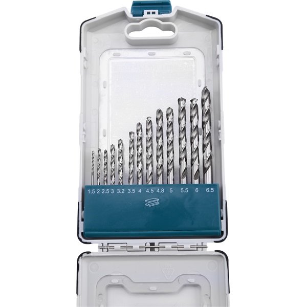 EXTOL INDUSTRIAL fémfúró klt., 13db, HSS 9341/M2, 2-8 mm, acélra, normál befogás, polírozott, műanyag tartóban 8701118