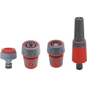 EXTOL PREMIUM locsoló alap szett, 3/4" tömlőhöz; 4 db (1db szórófej, 2 db gyorscsatlakozó, 1 db kuplung csatlakozó 1/2"-3/4") 8876491