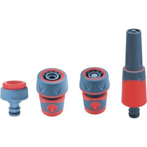 EXTOL PREMIUM locsoló alap szett, 1/2" tömlőhöz; 4 db (1db szórófej, 2 db gyorscsatlakozó, 1 db kuplung csatlakozó 1/2"-3/4") 8876490
